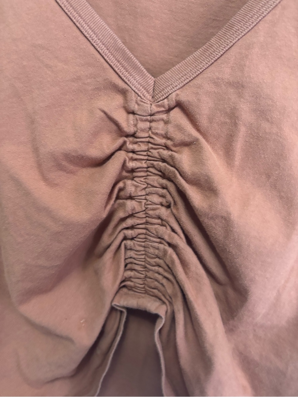 Wilfred Rust Ruched V-Neck Crop Top - Picture 4 of 4